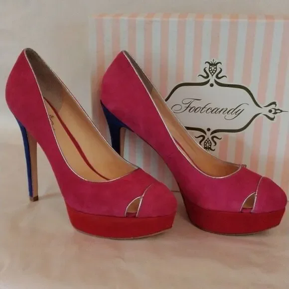 Footcandy Color Block Platform Heels - Picture 13 of 13